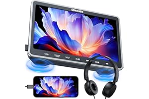 GOnavidio 10,1 écran Voiture Enfant appuie tête, Lecteur DVD Voiture avec 1080P HDMI in, Lecteur DVD Portable Voiture Compatible USB/TF, Slot in Design pour Enfant,Non Batterie