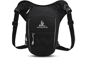 YINGLANG Marsupio da Gamba Borsa da Gamba Moto Marsupio Cosciale Uomo Donna Molle Impermeabile Cinturone Tattico Militare per Campeggio Escursionismo Ciclismo Viaggio Trekking Sport (Nero)