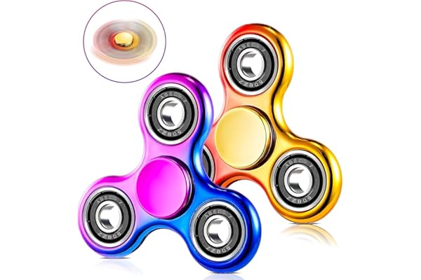 SCIONE 2PCS Fidget Spinner ArcenCiel, Jouets Sensoriels Anti-Stress pour Les Mains, Remplissage pour Sacs Cadeaux d'anniversaire, Idéal pour Enfants et Adultes, Goodies pour Garçons et Filles