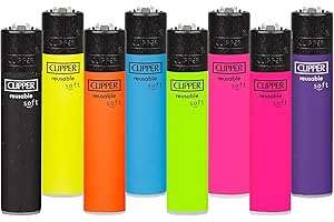 DISPAU Clipper Mecheros Recargables Soft, Pack Especial Edicion de 8 Colores, Tamaño Grande, Multicolor (Pack de 4 Mechero)
