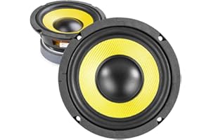 Fenton 5.25" HiFi Woofer Kevlar Cone Speaker Drivers Pair - 200W Passive Mid-Bass Replacement Loudspeakers, 8 Ohms, 4 Layer Voice Coil, Vented Magnet, Home Audio & DIY Custom Cabinets