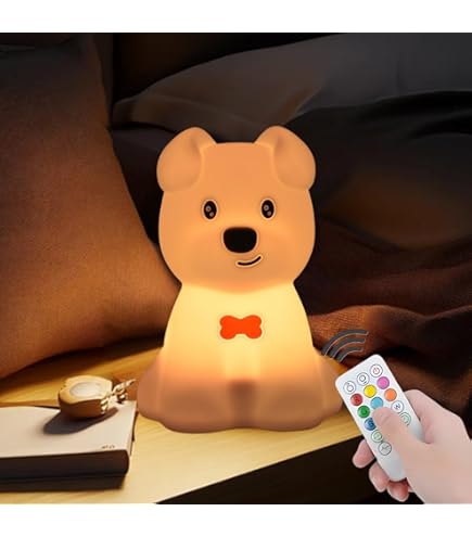 Veilleuse Chien 3D, Lampe LED Tactile 7 Couleurs Changeantes