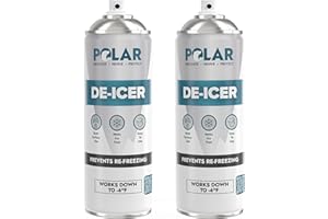 POLAR SPECIALIST COATINGS Polar De Icer Spray - 2 x 500ml | Fast-Acting & Stops Re-Freezing | De icer Spray for Car Windscreens, Mirrors, Headlights, Locks & Gates | Instantly Melts Ice and Frost at -20°C | Easy to Use