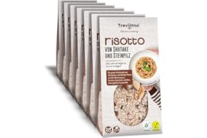 TREVIJANO Pack de 7 Bolsas - Risotto de Otoño, 280g - todo el sabor del boletus y la seta shiitake en una mezcla de vegetales, especias y arroz, sin ningún aditivo.