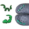 tikono 2 Set (Snake, Aligator) Shoe Charms for Clog Shoe Decoration, Animal Shoe Accessories Pins Pack for Clog Party Favor Gifts
