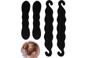 FANXAOLNES 4 Pezzi Spugna Clip Twist Curler Set di 4 Pezzi Clip per Magico, Spugna Twist Curler per Capelli, Accessori per Acconciature Donut, 2 Grandi e 2 Piccoli, Ideale per Ricci e Onde Senza Calore