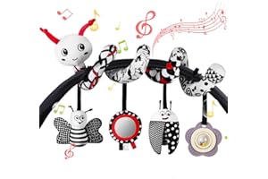 Vicloon Zabawka spiralna dla niemowląt, zabawka spiralna, do zawieszenia na foteliku dziecięcym, kołysku, dla niemowląt i małych dzieci w wieku od 0+ miesięcy – zabawka do aktywności w podróży