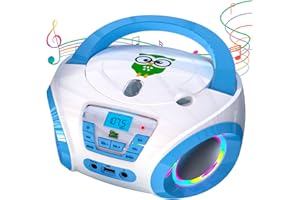 Tinygeeks Tunes KIDS Portable CD Player for Kids NEW 2022 + FM radio + Batteries Included + CD boombox for kids + Cute pink radio cd player with speakers for Kids and Toddlers