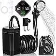 Ponicozy Portable Camping Shower, 6000mAh Rechargeable Electric Shower Pump with Smart Digital Display, Shower Head, Outdoor Shower for Camping, Hiking, RV Travel, Pet Cleaning