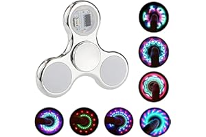 Yeefunjoy LED Light Fidget Toy, Fidget Toy, avec Roulement Jouet de Anti Stress Lumineux Fidget Toy à Main, Faire la fête Fidget Toy Soulagement Anxiété pour Enfants Adultes (Argent)