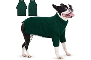 AOFITEE Hundepullover Grosse Hunde, Wärme Rollkragen Pullover Hund Strickpullover mit Beinen, Weihnachten Sweater für Hunde, Winter Hund Fleece Pullover für Französische Bulldogge, Labrador