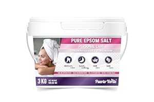 Puerto Verde • Sel d'Epsom Pur 3 Kg. Source Concentrée de Magnésium. Sels d'Epsom à Dissolution Rapide pour Relaxation Musculaire, Soulagement du Stress et Bon Sommeil. Production Européenne.