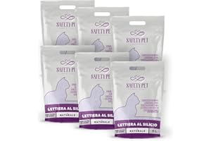 Safety Pet LETTIERA per Gatti SILICIO Super Assorbente Offerta Maxi Formato 30LT Naturale