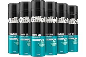Gillette Classic Gel De Afeitar Para Piel Sensible Para Hombre, Ayuda A Proteger Contra La Irritación Del Afeitado, Fórmula Comfort Glide, 200ml x6