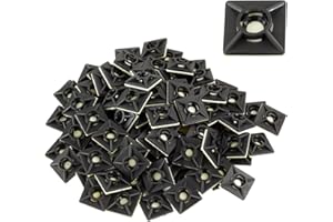 Lot de 100 Negro Cable Tie bases - 19 mm x 19 mm (3/10,2 cm) - Premium Supports de fixation adhésive par Gocableties