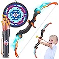 YIMORE Bow and Arrow Set Kids, Archery Set with LED Light with 10 Suction Cups Arrows Targets Quiver, Indoor Outdoor Garden Games