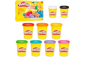 ‎PLAY-DOH Play-Doh Fantastische Farben mit 9 Dosen (7 Standardgrößen, 2 kleine Dosen), zum Kneten & Spielen ab 3 Jahren, fördert die Feinmotorik, für Kinder