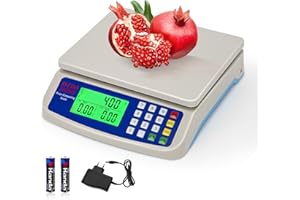 ZCXBHD Báscula de Cocina Digital 30kg/ 66lb balanza cocina Alimentos profesional Pantalla LCD Grande Bascula cocina con PCS Función y Tara peso cocina 5 Unidades G KG OZ LB ML Para Repostería Pesaje cocción