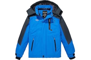 Wantdo Jungen Berg Ski Jacke Warmer Winter Fleece Mäntel Wasserdichter Atmungsaktive Jacke Outdoor Kapuzen Windbreaker Jacken