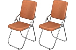 Chleby 2Pcs Chaise pliante Chaise visiteur Chaise pliante rembourrée en Cuir Chaise de salle à manger pliante Les chaises pliantes conviennent la cuisine, l'intérieur, l'extérieur, salle de conférence
