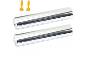 Mioke Pellicola Adesiva Protettiva,2PCS Auto Protezione Pellicola Argento Metallico,1520 x 200mm/300mm/50mm Autoadesivo dell'automobile (1520 x 300mm*2pcs)