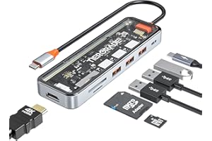Tiergrade Hub USB C, Adaptateur 7 en 1 USB C vers HDMI avec HDMI 4K, 100 W PD, 3 Ports USB-A, Lecteur de Carte TF/SD, Station d'accueil USB C pour MacBook Air/Pro et Plusieurs appareils de Type C