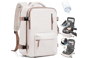 SZLX Sac à Dos Sous Vide avec Pompe Sac a Dos Voyage Cabine Avion 40x30x20 Bagage Cabine 40x30x20 Ryanair Wizz air Sac Cabine 40x20x25 Femme Bagage à Main Homme pour Ordinateur Portable 14 Pouces