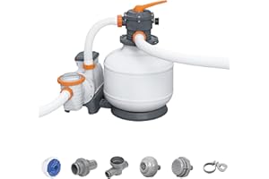 Bestway Pompa di Filtraggio a Sabbia Flowclear 58486, Portata 9.800 L/H per Piscine Fuori Terra
