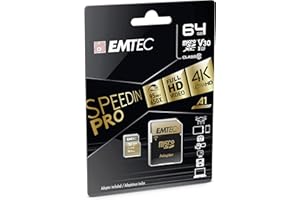 Emtec microSDXC 64 GB Class10 Speedin 64 GB MicroSDXC Class 10 karta pamięci – karty pamięci (MicroSDXC, czarny, brązowy, klasa 10)