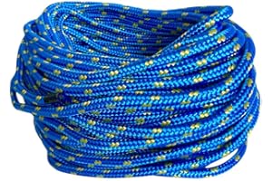 ‎BK SHOP BK Shop Polypropylenseil 10 mm x 50 m - Geflochtene Schnur PP Blau - Wasserdichtes Seil mit Kern - UV-beständiges Zugseil - Polypropylen-Kordel für Bauwesen, Verkehr, Segeln und Wassersportarten