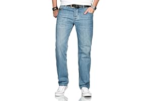 ALESSANDRO SALVARINI Herren Jeans Comfort Fit gerades Bein Komfort-Jeans Denim Jeanshose