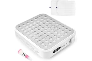 Madenia Rechargeable Nail Dust Collector: 56W Cordless Dust Collector Nail Salon with 2 Reusable Filters and 1 Brush, Powerful Nail Dust Extractor Fan for Acrylic Gel Nails, White