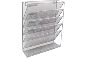 SHINE Mesh wall literature holder magazine hanging file SILVER- HOME/ OFFICE ORGANIZER