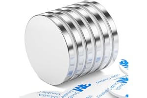 Grtard 6 Pack Magnets, 30 x 3 mm Pull Super Strong Magnetic Neodymium Disc, Magnet Strong with Double-Sided Adhesive, Powerful Permanent Rare Earth Magnet for Fridge, DIY, Building, Craft