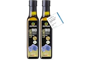 ‎KRÄUTERLAND N A T U R - Ö L M Ü H L E Kräuterland Bio Leinöl 2X250ml (500ml), Bio Leinsamen, kaltgepresst, mild & nussig, reich an Lignane und Omega 3-6-9 Fettsäuren, naturrein ohne Zusatzstoffe, glasflasche, mühlenfrisch