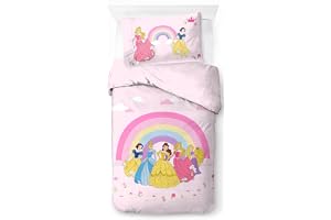 Jay Franco Disney Princess påslakanset för barn, 100 % bomull, supermjuka sängkläder med örngott, officiell licensierad produ