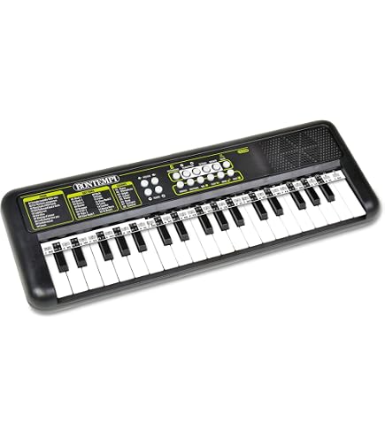 Tastiera Musicale Digitale 37 Tasti &ndash; Elettronica Con Microfono Cablato, Karaoke, Rossa