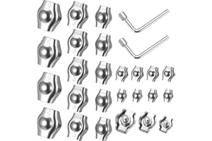 YILUXMYYXGS Lot de 25 serre-câbles métalliques M2 M3 M4 en acier inoxydable 304 - Serre-câbles à visser pour cordes à linge - Câble en acier inoxydable - Pinces pour cordes à linge - Pinces pour câbles