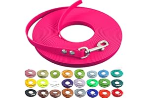 bio-leine leichte 9mm Biothane Schleppleine ohne Handschlaufe - 3 bis 25m I für kleine Hunde, 10m in Magenta I schmutzabweisende & Wasserabweisende Hundeleine Leine