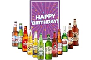 Beer Gifts for Men and Women - Includes Birthday Card - 12x330ml Bottles - World of Lager Gift Set - Perfect Beer Selection Gifts by Liquid Vault