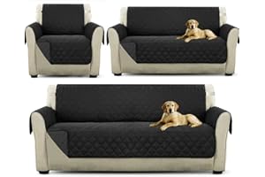 viceroy bedding 2 Seater Sofa REVERSIBLE Protector BLACK/GREY 46'' x 70.5'' Luxury Quilted Furniture Cover Sofa/Settee THROW Water Resistant