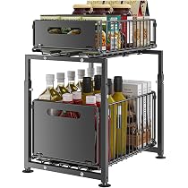Étagère De Rangement Avec Paniers Coulissants Tiroir Étagère À Épices
