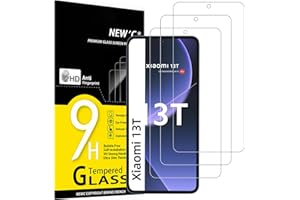 NEW'C 3 sztuki Szkło dla Xiaomi 13T, Xiaomi 13T Pro Hartowane i Folia Ochronna Ochraniacz Ekranu - Bez pęcherzyków powietrza, odporność na zarysowania