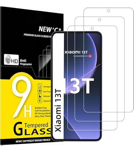 Pack Protection écran Xiaomi 13T/13T Pro - 2 Verres Trempés 9H + 2 Verres Caméra Arrière - Haute Sensibilité, Anti-rayures - 2