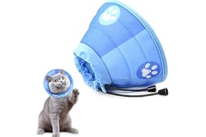 BINGGUNYO Collerettes pour Chat, Collerettes Chat Ajustable Anti-Morsure Collier élisabéthain pour Récupération Collier de Restauration Doux après Chirurgie et blessures pour Chiots, Petits Chiens et Chats (M)