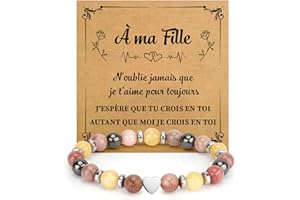 SERENEGLOW Cadeau Fete Des Grands Peres Grand Mère Maman Mamie Papa Parents Bracelet Pierre Naturelle Cadeau Fete Des Peres Fete Des Meres Marraine Sœur Tata Fille Collègues Couple Parrain Frère Tonton Fils
