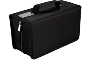 UENTIP Étui de Rangement en Nylon pour CD, DVD, capacité de 160 CD, livrets, VCD - pour Voiture, Maison, Voyage (Noir)