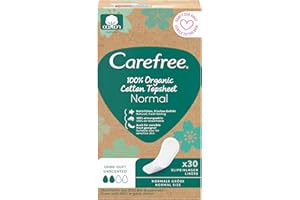Carefree Wkladki higieniczne z bawelny organicznej 30 ct, bezzapachowe, hipoalergiczne, testowane dematologicznie