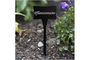 Bütic GmbH Acrylglas Pflanzschilder Slave schwarz - Gartenstecker, Kräuterschilder, Pflanzenstecker - Auswahl + Wunschname, Pflanzenname:Petersilie