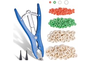 ZHEQOGZH Livestock Castration Bander with 4 Different Sizes of Castrator Rings for Goats Lambs Sheeps and Calves, Balloon Expander Pliers Tool